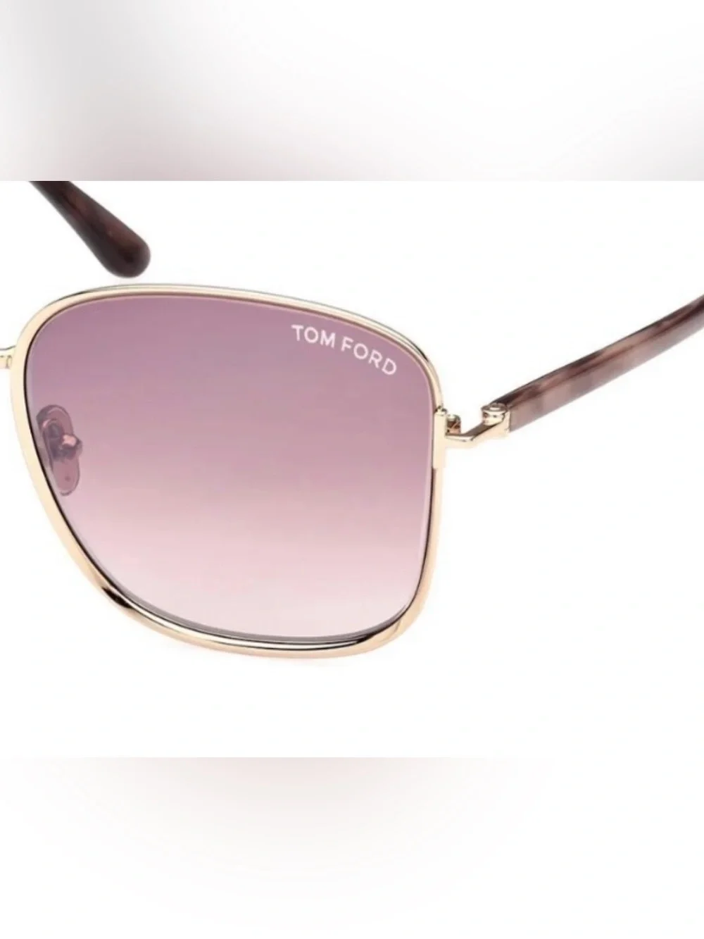 Tom Ford Metal Shiny Rose Smoke Gradient Lenses (NWT)